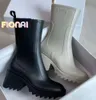 Bota de chuva feminina botas betty fundo grosso antiderrapante botas de borracha pvc beeled alto joelho-alta plataforma botas preto impermeável welly sapatos ao ar livre choles556