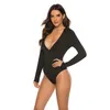 Women's Jumpsuits Rompers Women Bodysuits Sexy tights Skinny V-Neck Long Sleeve Button Sexy Romper Women Autumn Winter Bodysuit Jumpsuit 230331