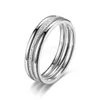 Vintage Three Rows Titanium roestvrijstalen ringband voor dames nieuwe mode rosé goud gepersonaliseerde vingerringen sieraden accessoires