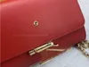 Borsa del designer di marca Borsa con patta Borsa a mano vintage Pelle rossa Buona catena Cinghie hardware Borsa a tracolla di lusso da donna Borsa tote portafoglio 23 cm Miglior regalo di Natale