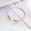 Strand Leaf Cuff Bracelets For Women Open Bangle Bracelet Fashion Tiny Hand Elegant Metal Jewelry Party Valentine's Gifts