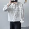 Męskie koszule houzhou kracą koszulę mężczyzn Patchwork Męskie Męskie Zakadkowane Strażne Słodźce Guzik w górę Tops Streetwear Hip