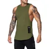 Mens Tank Tops Cotton Workout Gym Top Muscle Sleeveless Sportswear Shirt Stringer Fashion Clothing Bodybuilding Singlets Fitness Vest