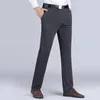 Garnitury męskie Biznes Pants Spodnie wiosna jesień proste mężczyźni solidny kolor średniej talii przyjazny dla skóry