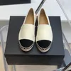 chaussures en toile mocassins espadrilles 100% cuir véritable designer en peau d'agneau Eté printemps Appartements taille 34-42 Chaussures femme confortable décontracté décontracté luxe cap toe Quilting