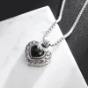 Hänge halsband vintage hjärta gawu box halsband romantisk svart sten öppningsbar po för kvinnor jubileum smycken gåva mor