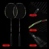 2 pièces ensemble de raquette de badminton ultraléger en Fiber de carbone équipement de sport d'entraînement professionnel offensif Padel 4U raquette 231120