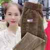 여성용 바지 가을 여성 Corduroy 2023 Winter Thicke Velvet Lined Warm Harem Female Snow Wore Sweepants 연필