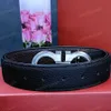 Smooth Buckle Belt Classic Men And Women Double-sided Lychee Grain Belts Width 3.3cm Luxury Designer Denim Belt Wholesale