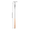 Tools 26.5X1.5X1.5cm Wooden Handle BBQ Fork Roasting Stick Skewer For Camping Picnic Kitchen