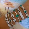 Bracelets porte-bonheur micro pavé cz Miami lien cubain chaîne barre charme glacé bling femmes fille bracelet de haute qualité 231102
