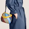 2023 New geometric splicing bucket bag cylinder type shoulder bag trend color handbag