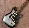 Chitarra elettrica Custom Shop Colore argento nero 6 punte gitaar tastiera in palissandro