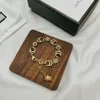 Золотая кофера браслет из латунной медной дизайнерской цепь G-буквы мод