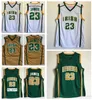 High School LeBron James Jerseys 23 Men Basketball Irish St. Vincent Mary Jerseys For Sport Fans Team Green Away Brown White Color