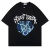 Męskie tshirty Hip Hop Gothic T Shirt For Men Lightning Skull Graphic Druku