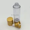 Botellas de almacenamiento 100 unids/lote 15ml 30ml 50ml 100ml botella transparente sin aire como bomba de vacío loción dorada utilizada para envases cosméticos