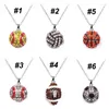 Chains Pave Crystal Baseball Softball Team Sports Pendant Necklace Football Jewelry Rugby American