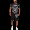 Men S Tracksuits Punk Skull 3D Gedrukte oversized T -shirt shorts Sets Sportswear Tracksuit Gothic grafisch T -shirt Tops Zomerkledingpak 230403