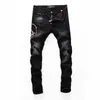 Herren-Jeans Herrenbekleidung Denim-Hosen für Herren Metallic-Knopf Reißverschluss Stickerei Tanzparty-Hose Schlank Blau PP Cowboy-Kleidung Grau Loch Katze Schnurrbart 1978 Trendy