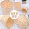 Conjuntos de louça 5 pcs tecido flor cesta de armazenamento de bambu pequeno presente recipiente de frutas tecelagem pão