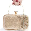 Evening Bags Women Diamond Evening Bag Glitter Hollow Out Gold Rhinestone Handbag Ladies Chain Crystal Wedding Party Mini Purse Day Clutch 231102