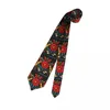Papillon formale con farfalle messicane e cravatte con fiori rossi per uomo Collo da ufficio con ricamo tradizionale colorato in seta personalizzato