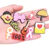 MOQ 20pcs PVC Cartoon Paraply Guita Heart Envelope Bow Garden Slipper Sko BUCKLE Bedårande tillbehör för armband Charms Button Clog Girl's Gift