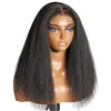 Synthetic Wigs HD skin melt 360 Frontal Wigs Kinky Straight Human Hair Wig with Baby Pre Plucked Italian Yaki full laceWigs For Women 150% density diva1