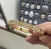 Złota diamentowa bransoletka żeńska stal nierdzewna projektantka Para szerokość 7 mm Walentynki Prezent Girlfriend Jewelry F0at JH47