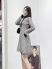 Maje Lingge Jacquard Long Sleeve Slim Fit Waist Show Thin Knit Dress