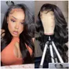 Human Hair Wigs Remy Baby Pre Plucked Body Wave Lace Front Wig 13X4 Hd Transparent Frontal Preplucked Closure Brazili Dhnca