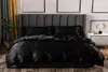 Lyxbäddar Set King Size Black Satin Silk Comforter Bed Home Textil Queen Size Däcke Cover Cy2005191794125