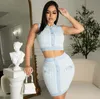 Trechsuits moda malhas femininas Duas peças Conjunto de roupas Mulheres Roupa Top Bodycon Skirt Sets Girls Tees Sweater Mujer Jogger