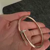 2023 explosive bracelet Bracelet female titanium steel niche net red luxury micro inlaid nail Bracelet rose gold hand jewelry personality does not fade