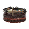 Bracelets de charme Vintage tissé ensemble minimaliste bracelet en cuir croisé hommes plusieurs couches de corde et personnalisé