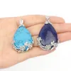 펜던트 목걸이 1pcs Lacewaterdrop Shape Chain Display Box Onyx Quartz Charm Women Jewelry 목걸이에 맞는 천연 석재