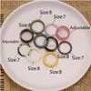 Bracelets porte-bonheur 10 Pcs / Lot Couleur Mixte À La Mode Coréenne Simple Colorf Résine Bagues Ensemble Pour Les Femmes Bijoux De Fête Toute Goutte Dhgarden Dhzj6