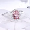 Umcho 925 anel de prata esterlina oval clássico rosa morganite anéis para mulheres noivado pedra preciosa casamento banda jóias finas presente t190251e