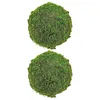 Decorações de jardim 2 pcs bola de musgo artificial casa bolas verdes naturais decorar tigela enchimento