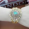 Bangle Sunspicems Trendy Gold Color Women Crystal Marocco DuBai Mint Green Bridal Wedding Jewelry Bijoux