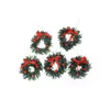 Noel Dekorasyonları 10 PCS Mini Çelenk Yeşil Çam Damlası Süsleme Noel Ağacı Dekorasyonu Ev Partisi Navidad Yıl Malzemeleri