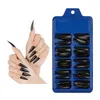 100st/låda lång stilett konstgjorda falska naglar svart fullt omslag Imponerar på naglar falska tips naglar kvinnmanikyr