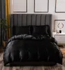 Lyxbäddar Set King Size Black Satin Silk Comforter Bed Home Textil Queen Size Däcke Cover Cy2005195648593