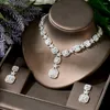 Necklace Earrings Set Fashion Shiny African White Cubic Zirconia Bridal Jewelry For Women Wedding Evening Party Dress Accessories N-1833