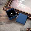 Só de jóias 12pcs embalagem de papel quadrado de alta qualidade 7x9x3cm Brincos de anel de colar azul 7x9x3cm