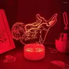 Luzes noturnas Jujutsu Kaisen Anime Figura Nobara Kugisaki 3D LED Lava Lamp Light Quarto Mesa Decoração Manga Presentes de Aniversário