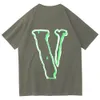 VLONE Men's T-Shirts Original design logo Summer Cartoon Collarless Short Sleeve Letter Loose Versatile Tops T-Shirts black white dt112