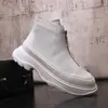 European Style Luxury platform shoes Flats Ankle boots Mid-Top Shoes High Quality Mens Men Soft Fashion Shoes