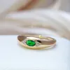 Anelli a grappolo Kinel Emerald Oval Cut Natural Zircone Ring per donne 585 Colore in oro rosa di alta qualità Gioielli da sposa a fine di alta qualità